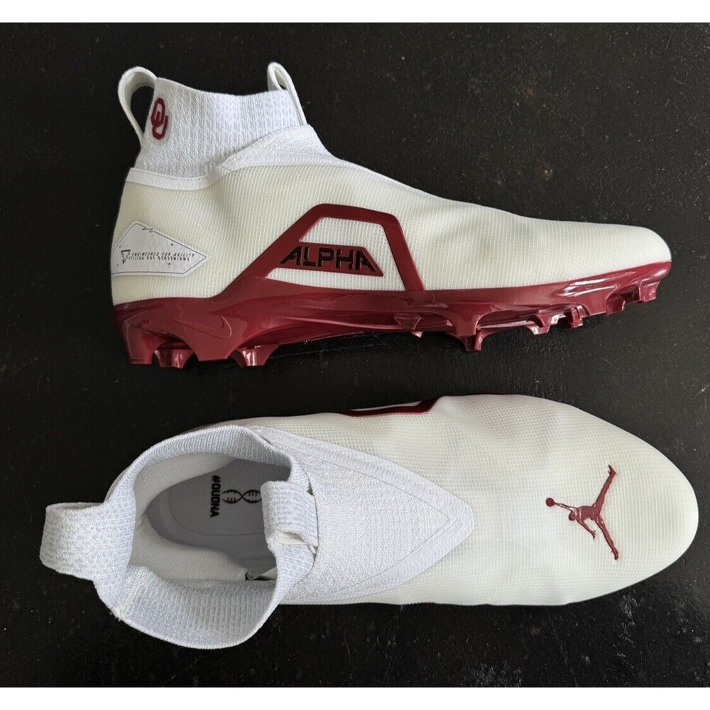 Jordan Alpha Menace Elite 3 Oklahoma Sooners Players PE DH3365-104 Size 15 WIDE
